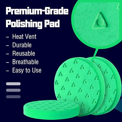 5 Inch Buffing Polishing Pads, 3Pcs Buffing Pads Green Heavy Cut Pad, 5.5 Inch Face for 5 Inch 125mm Backing Plate Compound Buffing Sponge Pads for Car Buffer Polisher Compounding, Polishing & Waxing