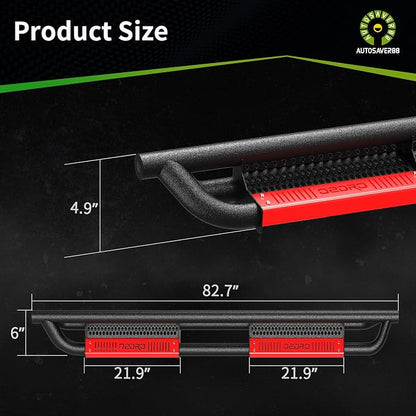Running Boards Compatible with 2009-2018 Dodge Ram 1500 Crew Cab (Including 2019-2024 1500 Classic), 2010-2026 Ram 2500 3500, Paintable Side Steps Rail, Drop Nerf Bars Carbon Steel