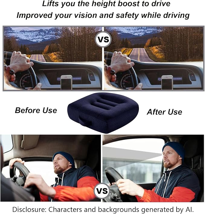 Seat Cushions for Office Chairs, Desk Chair Cushion for Long Sitting, Office Chair Pad Sitting Seat Pillow for Office Chair, Trucks,Car, Home,Wheelchair, Angle Lift Seat Cushion