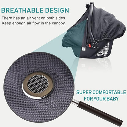 Waterproof Baby Car Seat Cover，YVMVDV Patented Cold Weather Carseat Cover for Babies,Infant Car Seat Cover Canopy for Boy Girls,Windproof Car Seat Canopy, Keeps Babies Warm and Cozy Black