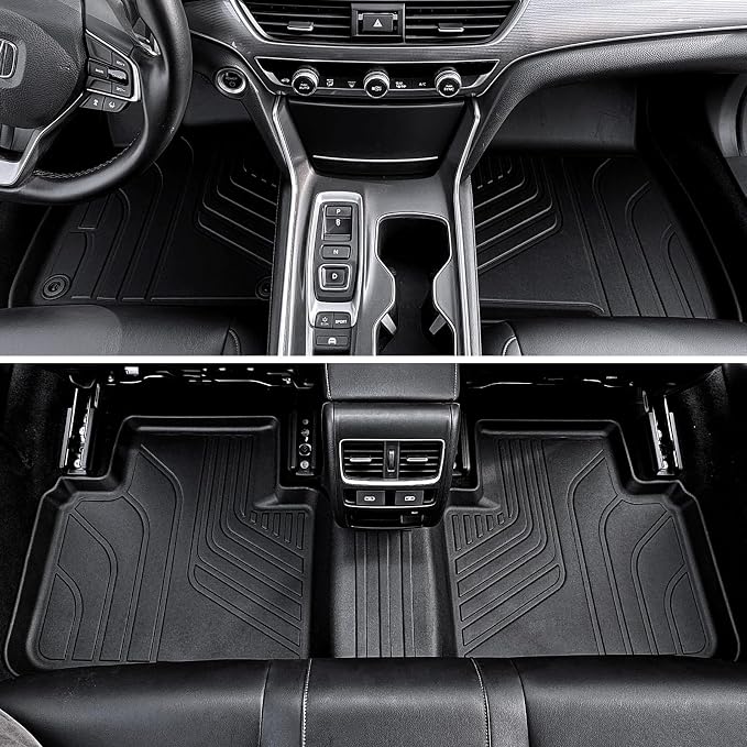 Floor Mats for Honda Accord 2018-2022, All Weather Floor Mats Trunk Cargo Liner and Door Sill Guards Accessories, Full Coverage Set