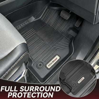 YITAMOTOR Floor Mats Fit for 2019-2025 2026 Ram 2500/3500 Crew Cab (Not for PTO KIT Models), TPE All Weather Dodge Ram 2500/3500 Floor Mats Include 1st & 2nd Row, Black