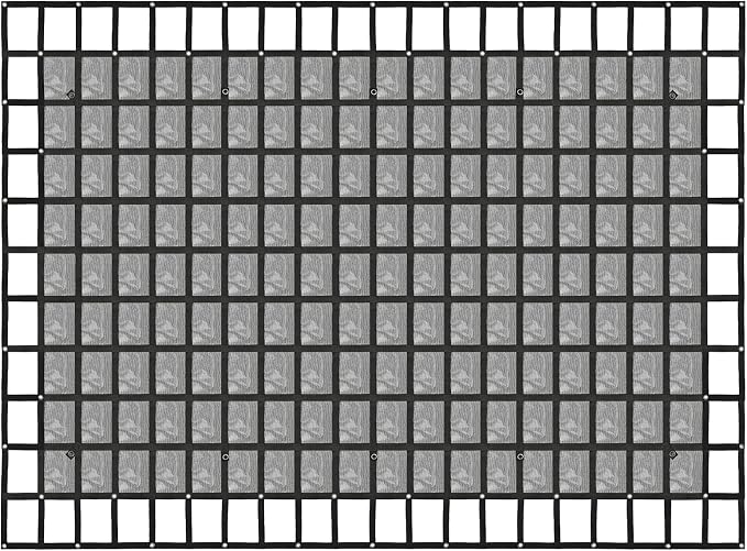 Heavy Duty 126" x 174" Truck Bed Cargo Net with Adjustable Cam Buckles & S-Hooks & Cross Strap,10.5' x 14.5' Cargo Net with 1500LBS Capacity for Pickup Truck Bed Trailer SUV Jeeps