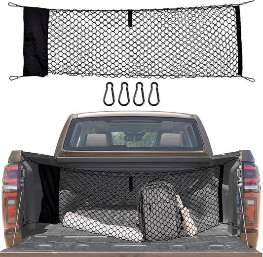 Cargo Net for Pickup Truck Bed, 50 x 17.7 inches, Compatible with Ford F150, F150/F250, Chevy Silverado, GMC Sierra - Upgraded Storage Bag