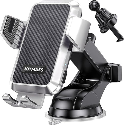 JOYMASS Wireless Car Charger, Phone Holders for Your Car, 15W Auto Clamping Phone Mount Car Accessories for iPhone 16 15 14 13 12 Mini Pro Max, Samsung Galaxy S24 Ultra S23 S22+ Note 20, etc - Silver