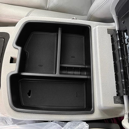 HGWEI Center Console Organizer Compatible with 2007-2014 Chevy Silverado GMC Sierra Avalanche Tahoe Suburban Yukon Yukon XL Accessories, Floor Mounted Center Console ONLY, Black Trim