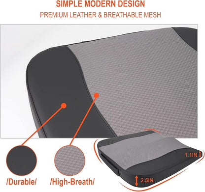 Lofty Aim Car Seat Cushion, Comfort Memory Foam Car Cushions for Driving - Sciatica & Lower Back Pain Relief, Driver Seat Pillow for Auto, Office Chair, Wheelchair - Black&Gray