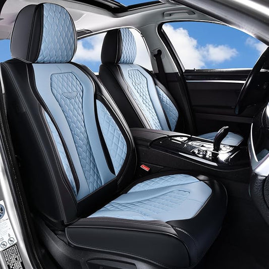 Coverado Car Seat Covers, Seat Covers Front Seats, Blue Car Seat Cover, Waterproof Car Seat Covers, Car Seat Cushion, Front Leather Seat Protector Fit for Most Cars
