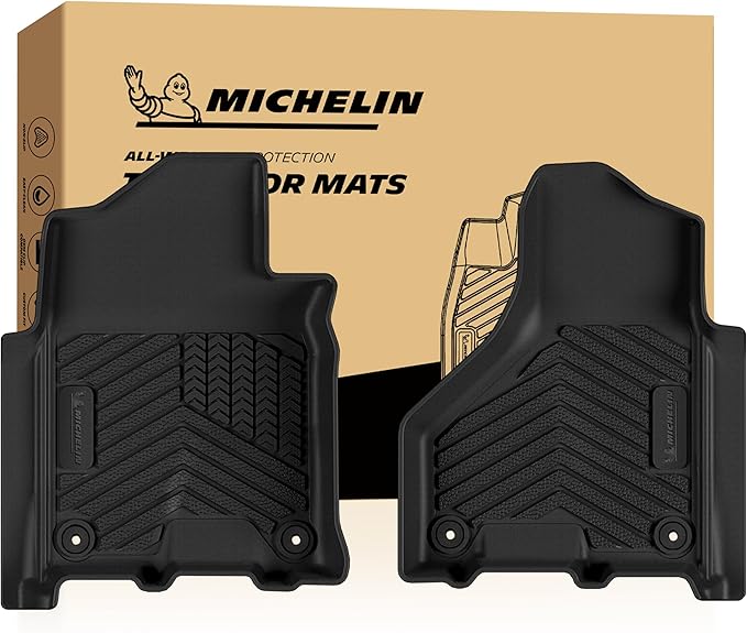 Michelin Vehicle Mats, All-Weather TPE Custom Fit Liner for 2019-2026 Ram 2500/3500 Crew Cab/Mega Cab Bucket Seat Carpet Floor, Premier
