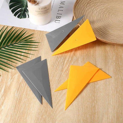 JJUNW 6Pcs Window Tint Squeegee, Triangle Contour Squeegees Windows Tint Tools Grey Yellow Corner Squeegee Vinyl Wrap Tool Kit for Car Wrapping Window Tinting Film Installation Application
