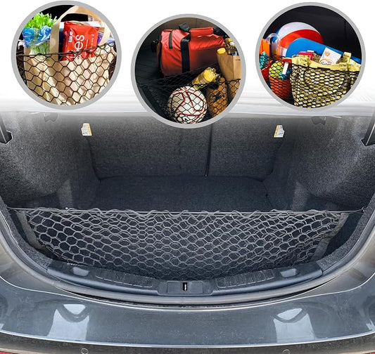 Envelope Style Trunk Mesh Cargo Net for Ford Fusion 2017 - 2020 - Car Accessories - Premium Trunk Organizers and Storage - Cargo Net for SUV - Vehicle Carrier Organizer for Ford Fusion 2017 - 2020