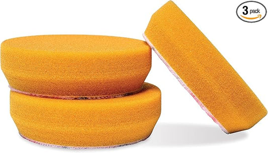 Griot's Garage Orange Foam Correcting Pads for Car Polishing and Detailing, Removes Light to Moderate Paint Defects, Durable, Machine-Washable, 11241, 3", Set of 3