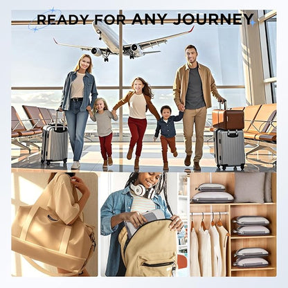 OlarHike 10-Pack Compression Packing Cubes for Travel Essentials,Compressible Expandable Packing Cubes for Suitcase,Luggage Garment Bags for Travel,Handy Helper for Organizing Clothes(Gray)