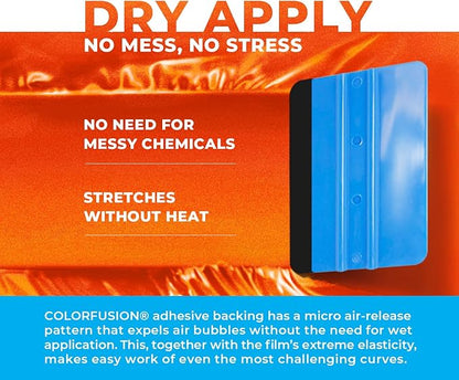 ColorFusion PPF by VViViD, Gloss Flame Orange Dry Apply PPF Vinyl Car Wrap Roll 60ft x 5ft