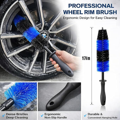 36Pcs Car Detailing Kit, Car Detailing Brush Set, Car Wash Cleaning Kit, Car Detailing Brushes, Professional Car Care Kit for Interior Exterior Wheels, Blue