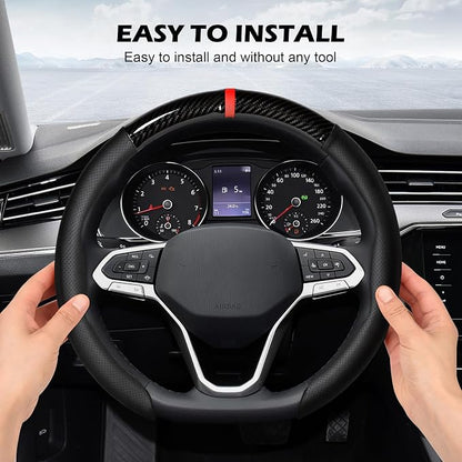 Frani Nappa Leather Steering Wheel Cover,Universal Fit 15 Inch-Premium Non-Slip Breathable Comfort Grip for Cars Trucks SUVs,Anti-Slip Durable Interior Upgrade Sporty