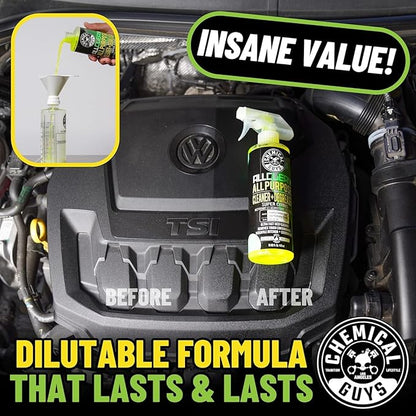 Chemical Guys All Clean+ Citrus All Purpose Cleaner (2 x 16 Fl Oz) – Interior & Exterior Multi-Surface Degreaser & Stain Remover