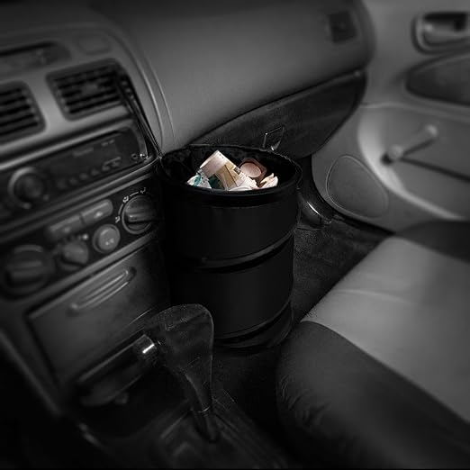 FH Group FH1120 Collapsible Trash Can (Black) Small with Gift - Universal for Cars Trucks and SUVs