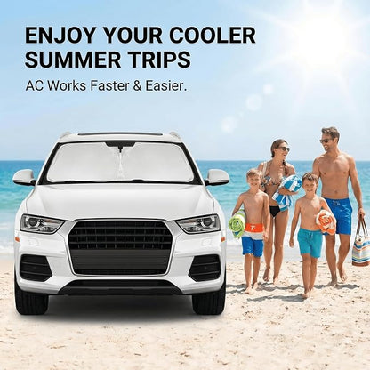 Windshield Sun Shade for Audi Q3 2013-2018 Sunshade Front Window Shade Custom Fit Q3 Accessories Sun Visor Foldable Shade Blocks UV Rays Accessories