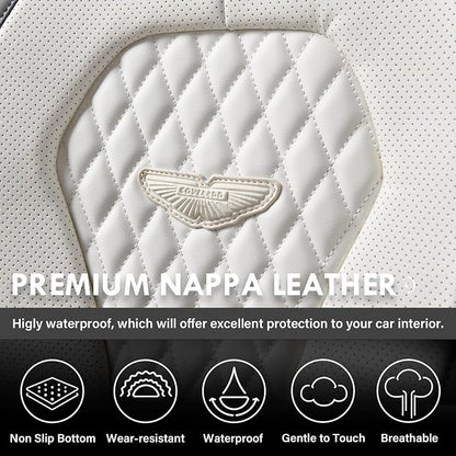 Coverado Seat Covers, Car Seat Covers Front Seats, Car Seat Cover, Waterproof Car Seat Covers, Car Seat Cushion, Front Car Seat Covers Leatherette Car Seat Protector Universal Fit Most Cars White