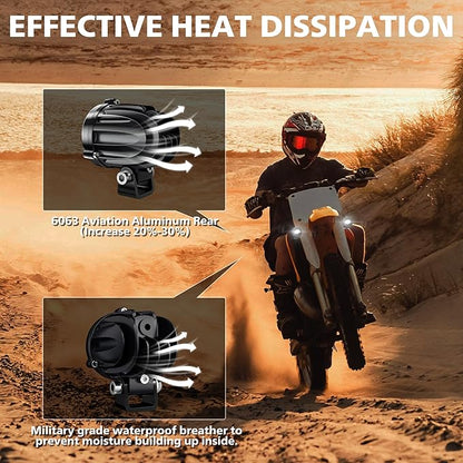 4WDKING 2" Motorcycle Accessories 20W Spot Driving Light Waterproof Off-Road Work Lamp for Motorcycle, ATV, UTV, Dirt Bike, 4x4 Pickup Truck, Boat, Trailer （2PCS）