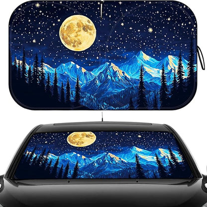 Windshield Sun Shade - Windshield Sun Shade Foldable, Car Sun Shade Windshield Keeps Interior Cool, Foldable Sunshade for Car Windshield with Storage Bag for Cars, SUVs, 55'' x 32''