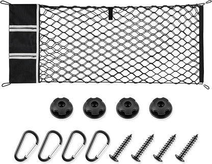 Amiss Truck Bed Cargo Net with Side Organizer, Compatible with 2024 2025 2026 Chevy Traverse, Portable Storage for Pickup Cargo and Heavy Duty Hook, Exterior Accessories for Car SUV Truck