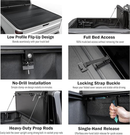 Toptiny Low Profile Flip Up Truck Bed Tonneau Cover Fits 2020-2026 Chevy/GMC Silverado/Sierra 2500/3500 HD New Body Style 6.9FT Bed (82.2")