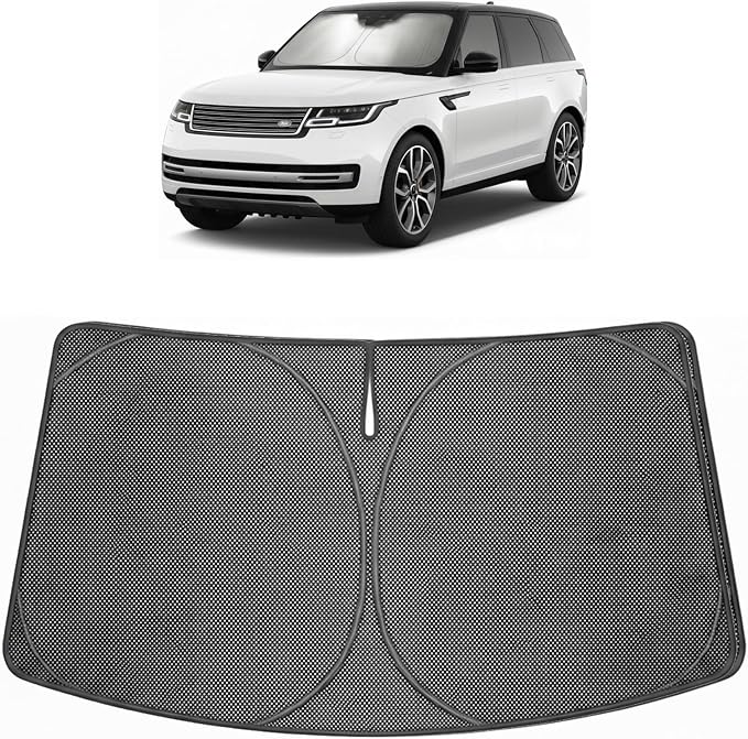 Proadsy Windshield Sun Shade Custom Fit Land Rover Range Rover 2022-2026 Ice Crystal Black Front Window Sunshade UV and Heat Blocker Foldable Visor Keeps Car Cooler for Summer Parking and Daily Use