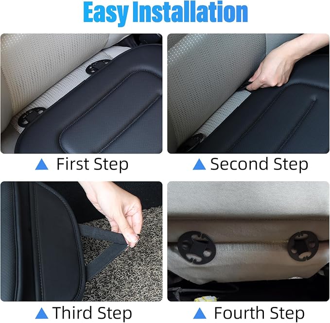 KAYI Car Seat Cushion, Comfort Memory Foam Car Cushions for Driving, Breathable Leather Surface with Anti Slip Rubber Bottom, Seat Cushion for Car and Office Chair (1, Knit Style Black)