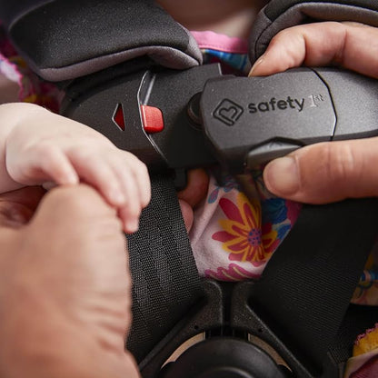 Safety 1st EverSlim 4-in-1 Convertible Car Seat, SecureTech Chest Clip, Ultra-Slim, 4-Mode Infant to Booster, Baby Car Seat, 5-100 lbs, Memory Foam, Office Space