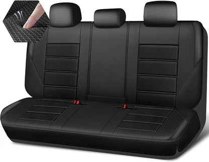 CAR PASS Memory Foam Back Car Seat Covers,Thick 3D Foam Mesh Bench Seat Covers Leather Metallic, Air Cool Rear Seat Cover Black Aluminum Film, Comfort for Cars, Trucks, SUVs Automotive,All Black