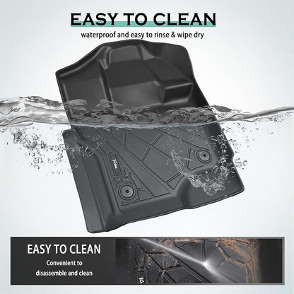 KARPAL Floor Mats for 2015-2026 Ford F-150 & 2022-2026 F150 Lightning SuperCrew, Custom Fit TPE All Weather Ford F150 Accessories 1st & 2nd Row Floor Liner