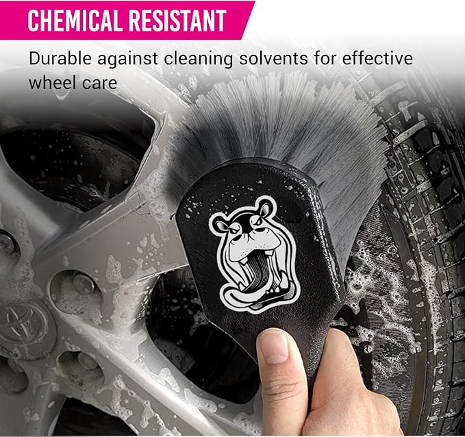 H.O.W Tire Cleaning Brush,Wheelie All Exterior Surface and Wheel Brush (Safe for Cars, Trucks, SUVs, RVs, Motorcycles, & More)