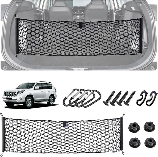 Envelope Style Cargo Net for Toyota RAV4 2013-2018 Accessories, Rear Trunk SUV Mesh Cargo Net, Upgraded 5mm Bungee & Double-Layer Nylon Storage Tailgate Netting Grocery&Tools Holder Organizer