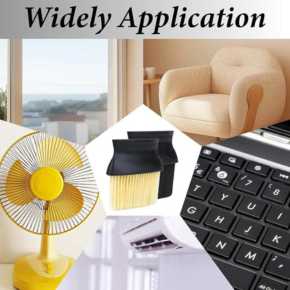 Car Interior Brush, Automotive Interior Dusting Brush, Car Accessories Interior Cleaning Brush,Detailing Brush Dusting for Car Interior, Dashboard, Air Conditioner Vents, Leather, Computer (Black)