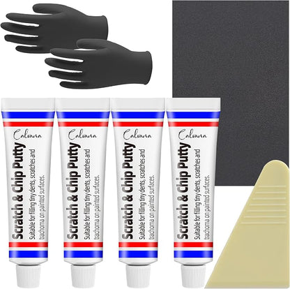 Calvana (4-Pack 20g Car Body Filler Repair Kit, Automotive Putty Scratch Filler, Quick-Drying Formula for Minor Touch-ups, Ideal for Car Paint Scratch Removal and Rust, Includes Repair Tools