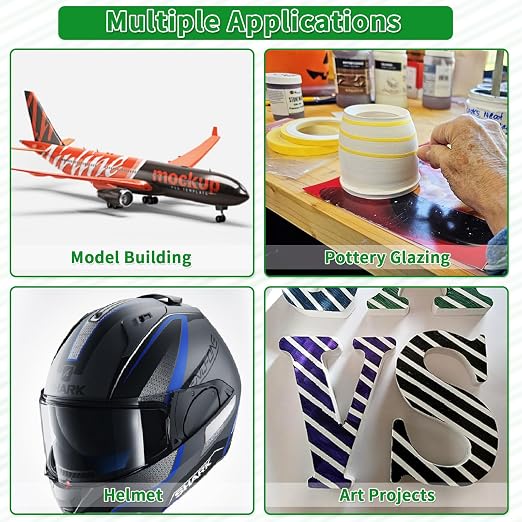 6 Rolls Pinstripe Tape Fine Line Masking Tape 1/16", 1/8", 1/4", 3/8",1/2", 3/4" - Thin Painters Automotive Paper Tape for DIY, Car, Auto, Paint, Art, Tumblers, Pottery, Model Building, Wall