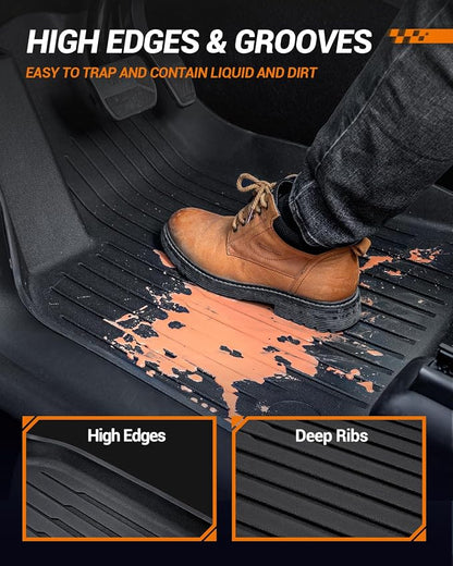 2024 2025 2026 Tesla Model 3 Floor Mats All Weather Full Set Made by SEALIGHT- Custom Fit for Model 3 Highland, Premium TPE Floor Liners, Waterproof, Anti-Slip & Easy to Clean Car Mats