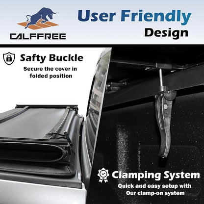 Soft Tri-Fold Truck Bed Tonneau Cover Compatible with 2022-2026 Ford Maverick | 4'6" Bed (54.4") | CFST-037