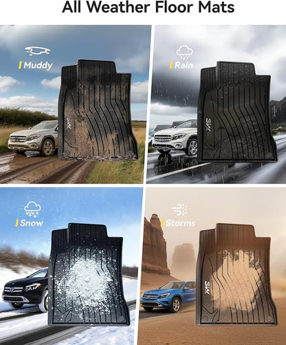 3W Floor Mats for Mercedes Benz GLA 2015-2020 250/45 AMG, TPE All Weather Custom Fit Floor Liner for Benz GLA Accessories 1st and 2nd Row Full Set Car Mats Easy Clean, Black