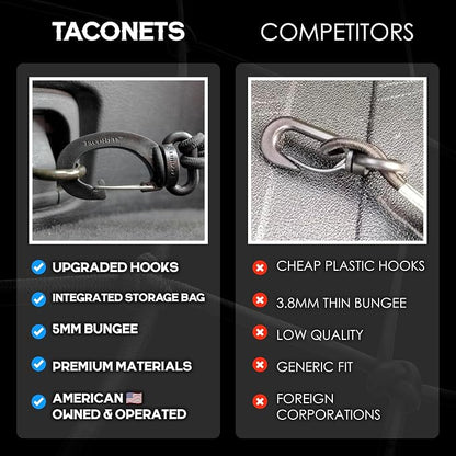 TacoNets Envelope Cargo Net for Subaru Outback - Fits 2015-Current - Upgraded 5mm Bungee - Integrated Storage Bag - Heavy Duty Hooks - Designed in USA