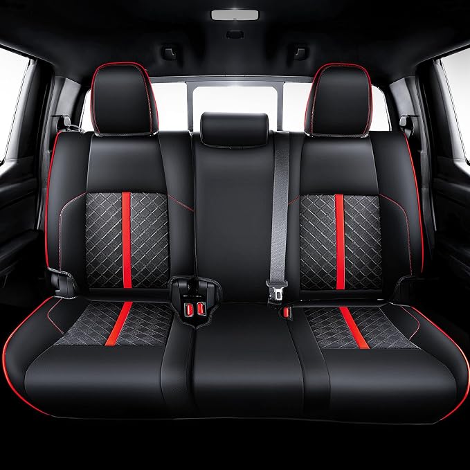 Carlimeki Leather Seat Covers Custom Fit for Tacoma Gen 4th (2024-2026) Double Cab, for SR, SR5, TRD PreRunner, TRD Sport, TRD Off-Road, Limited, Trailhunter - Armrest Covers Included - Fully Covered