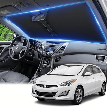 Windshield Sun Shade for Hyundai Elantra 2011-2016 Sunshade Front Window Shade Custom Fit Elantra Accessories Sun Visor Foldable Shade Blocks UV Rays Accessories