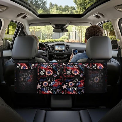 250 Years Trunk Storage Organizer Waterproof Collapsible Car Storage Bag with 4 Pockets Large Capacity Backseat Trunk Organizer Universal Fit for Cars SUV Sedans