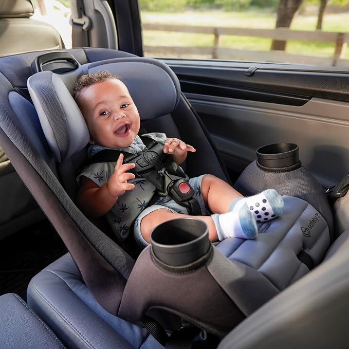 Safety 1st Ellaris 3-in-1 Convertible Car Seat, Slim Fit Design, Rear & Forward-Facing, 5-Position Headrest, Travel-Friendly with Machine-Washable Seat Pad, Smokey Haze
