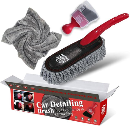 Car Duster Interior Detailing Kit (3 Packs),Scratch Free,Microfiber Towels Interior/Exterior Cleaning,Detailing Tools，Car Gifts for Men Women