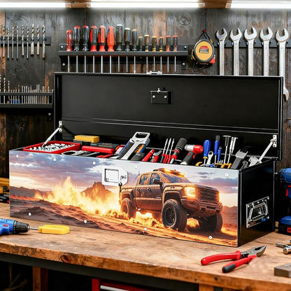 Truck Bed Tool Box,truck toolbox compatible with Sierra, Sierra Accessories, 38.5 x 11.6 x 9.6 Inches, Alloy Steel, Lockable, Weathertight, Rust Resistant, Flip Top, For Pickup Trucks