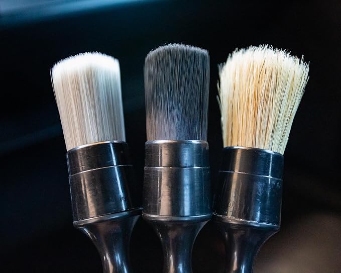 Car Detailing Brush Set, (2) Boar's Hair, (2) Extra-Soft, (2) Nylon Brushes, for Interiors and Exteriors, Cleans Air Vents, Leather Seats, Trim, Wheels, Emblems, Engine Bay, 6-Piece Set