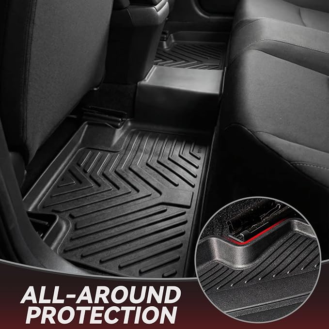 YITAMOTOR Floor Mats Fit for 2014-2018 Subaru Forester, Custom Fit Black TPE Floor Liners 1st & 2nd Row All-Weather Protection
